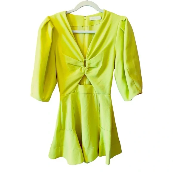 NWT Jonathan Simkhai Kayleigh Textured Ripple Crepe V Neck Dress - Picture 5 of 6